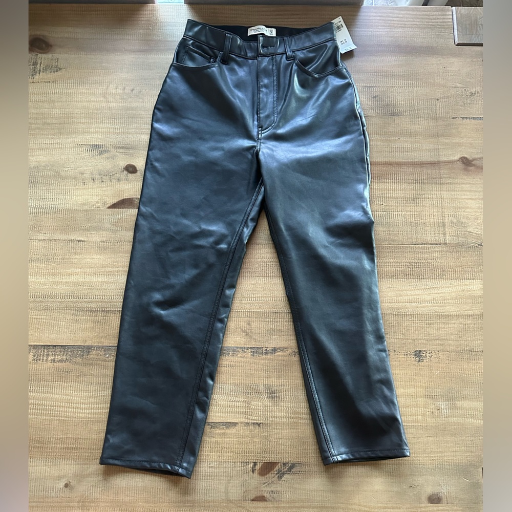 Abercrombie & Fitch Leather Pants the Ankle Straight Ultra High Rise